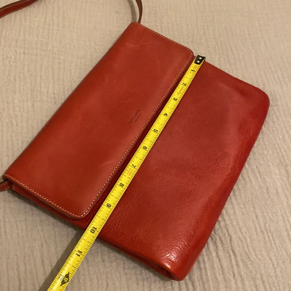 Kate Spade Elegant Red Leather Clutch / Shoulder bag . Made in Italy
